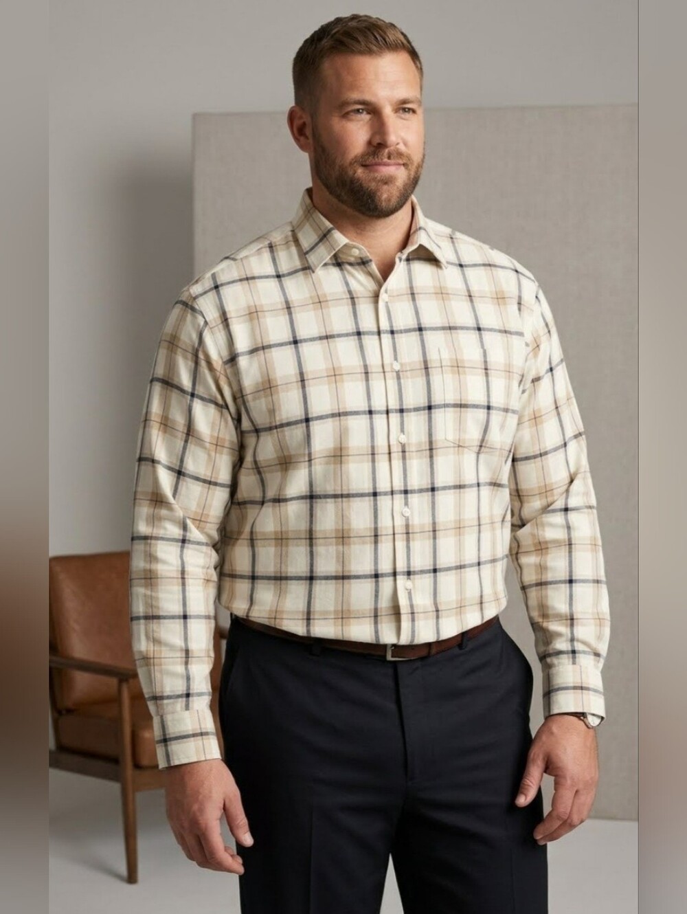 B1 Roundtree & yorke Dress Shirt Size 2XLT